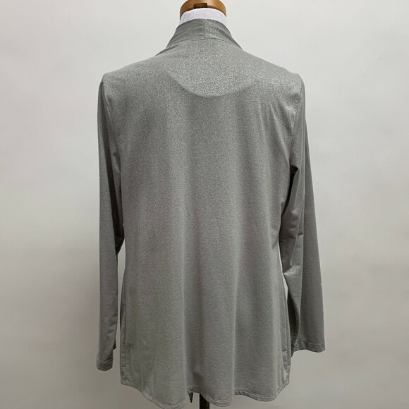 Additions by Chico’s Cardigan Tank Top 2 Large 12 Glittery Gray 2 Piece - Picture 6 of 12